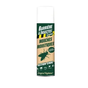 Barrière à Insectes | Insectifuge Aérosol Végétal Contre les Mouches & Moustiques 400ml